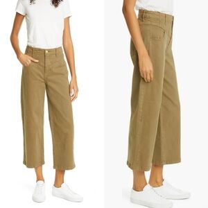 Frame Ali V-Yoke High Waist Crop Wide Leg Jeans